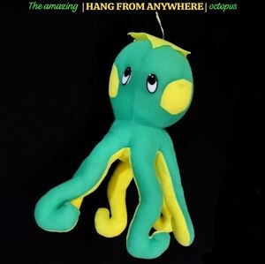 The Incredible | HANG IT ANYWHERE | Vintage Octopus Plushie With 6 Legs & 2 Eyes